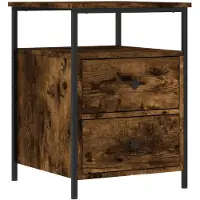 vidaXL Table de chevet chêne fumé 44x45x60 cm bois d'ingénierie