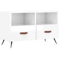 vidaXL Armoire TV blanc brillant 80x36x50 cm Bois composite