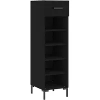 vidaXL Armoire à chaussures noir 30x35x105 cm bois d'ingénierie