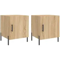 vidaXL Tables de chevet 2 pcs chêne sonoma 40x40x50 cm bois ingénierie
