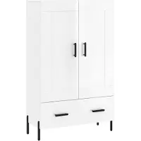vidaXL Highboard blanc brillant 69,5x31x115 cm Bois composite