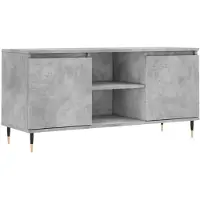 vidaXL Armoire TV gris béton 104x35x50 cm Bois composite
