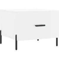 vidaXL Table basse blanc brillant 50x50x40 cm bois composite