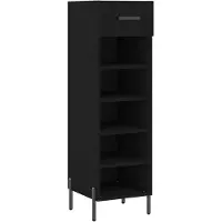 vidaXL Armoire à chaussures noir 30x35x105 cm bois d'ingénierie