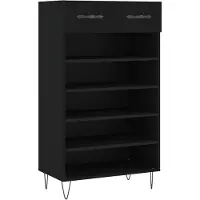 vidaXL Armoire à chaussures noir 60x35x105 cm bois d'ingénierie