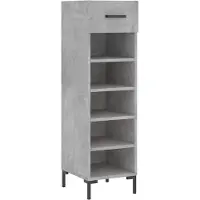 vidaXL Armoire à chaussures gris béton 30x35x105 cm bois d'ingénierie