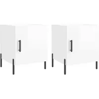 vidaXL Tables de chevet 2 pcs blanc brillant 40x40x50 cm
