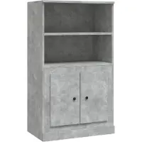 vidaXL Highboard gris béton 60x35,5x103,5 cm Bois composite