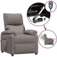 vidaXL Fauteuil relax électrique Tissu Taupe