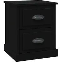 vidaXL Table de chevet noir 39x39x47,5 cm bois d’ingénierie