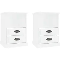 vidaXL Tables de chevet 2 pcs blanc brillant 43x36x60 cm