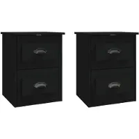 vidaXL Tables de chevet murales 2 pcs noir 41,5x36x53 cm