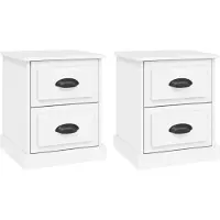 vidaXL Tables de chevet 2 pcs blanc 39x39x47,5 cm bois d'ingénierie