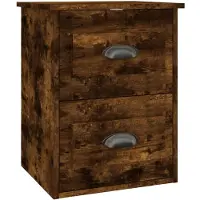 vidaXL Table de chevet murale chêne fumé 41,5x36x53 cm