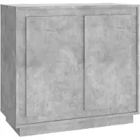 vidaXL Sideboard gris béton 80x34x75 cm bois composite