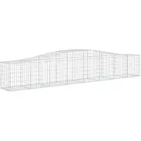 vidaXL Gabions avec arc surélevé 2 pcs. 400x50x60/80 cm Fer galvanisé