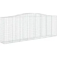 vidaXL Gabion avec arc surélevé 400x50x140/160 cm Fer galvanisé