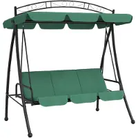 vidaXL Balancelle hollywoodienne avec toit vert 198 cm Tissu et acier