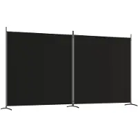vidaXL Cloison de séparation 2 panneaux Noir 348x180 cm Tissu