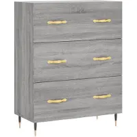 vidaXL Sideboard Gris Sonoma 69,5x34x90 cm Matériau dérivé du bois