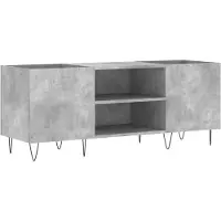 vidaXL Armoire à panneaux gris béton 121x38x48 cm Bois composite