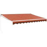 vidaXL Marquise rétractable Orange et brun 3,5x2,5 m Tissu & aluminium