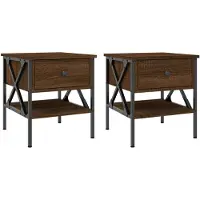 vidaXL Tables de chevet 2 pcs chêne marron 40x42x45 cm bois ingénierie