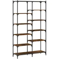 vidaXL Bibliothèque chêne fumé 100x32x170 cm bois d'ingénierie et fer