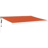 vidaXL Marquise rétractable Orange et brun 4x3 m Tissu & aluminium