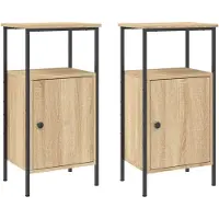 vidaXL Tables de chevet 2 pcs chêne sonoma 41x31x80 cm bois ingénierie