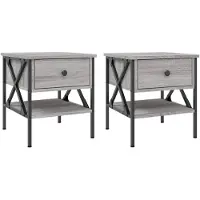 vidaXL Tables de chevet 2 pcs sonoma gris 40x42x45 cm bois ingénierie