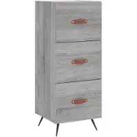 vidaXL Sideboard Gris Sonoma 34,5x34x90 cm Matériau dérivé du bois