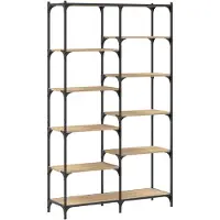 vidaXL Bibliothèque chêne sonoma 100x32x170cm bois d'ingénierie et fer