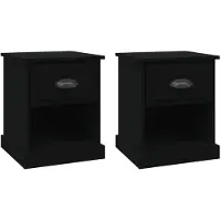 vidaXL Tables de chevet 2 pcs noir 39x39x47,5 cm bois d'ingénierie