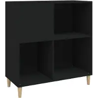vidaXL Armoire à disques noir 84,5x38x89 cm bois d'ingénierie