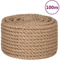 vidaXL Corde de jute 100 m de long 16 mm d'épaisseur