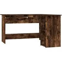 vidaXL Bureau d'angle chêne fumé 120x140x75 cm bois composite