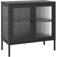 vidaXL Sideboard noir 70x35x70 cm verre et acier