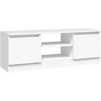 vidaXL Meuble TV avec porte blanc 102x30x36 cm