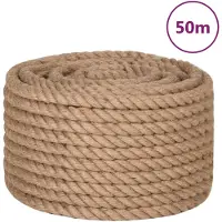 vidaXL Corde de jute 50 m de long 16 mm d'épaisseur