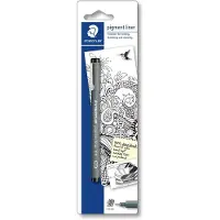 Staedtler 308 04-9 Pigment Liner Fineliner pour l'écriture et le dessin technique - Noir, 0.4mm (boîte o (10x)