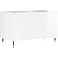 vidaXL Armoire à plateaux blanc brillant 74,5x38x48 cm Bois composite