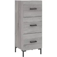 vidaXL Sideboard Gris Sonoma 34,5x34x90 cm Matériau dérivé du bois