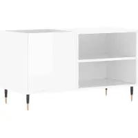 vidaXL Armoire à panneaux blanc brillant 85x38x48 cm Bois composite