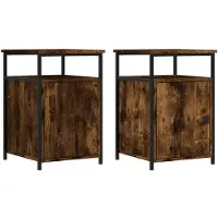vidaXL Tables de chevet 2 pcs chêne fumé 40x42x60 cm bois d'ingénierie