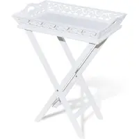 vidaXL Table d'appoint avec plateau Blanc