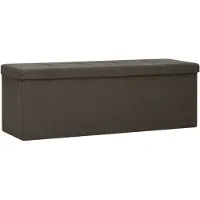 vidaXL Banc de rangement pliable Marron foncé Faux lin