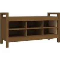 vidaXL Banc d'entrée Marron miel 110x40x60 cm Bois de pin massif
