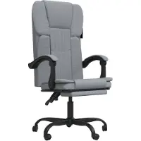 vidaXL Chaise de bureau avec fonction chaise longue tissu gris clair