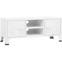 vidaXL Armoire TV style industriel blanc 105x35x42 cm Métal